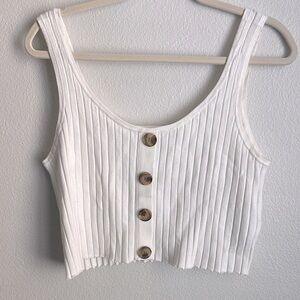 ribbed white cropped tank top!!!